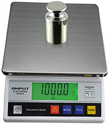 Balance de précision numérique (7,5 g/0,1 g, écran LCD, surface d'appui 18 x 18 cm)