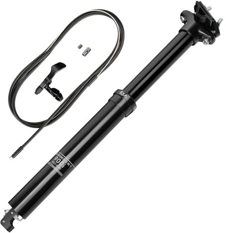 Sattelstütze in 31.6Ø mit Hub 125mm, Fahrradsattelstütze MTB Dropper Hubdrahtsteuerung Höhenverstellbares Hydraulisches Sattelrohr Fahrradsattelrohrstange Interne Führung für Mountainbike