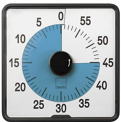 TimeTEX - Timer Countdown L Blau | Präziser Timer für vielseitige Zeitmessungen mit praktischen Funktionen | Inhalt: Batteriebetriebener Timer in Blau (Größe: ca. 20x20 cm)