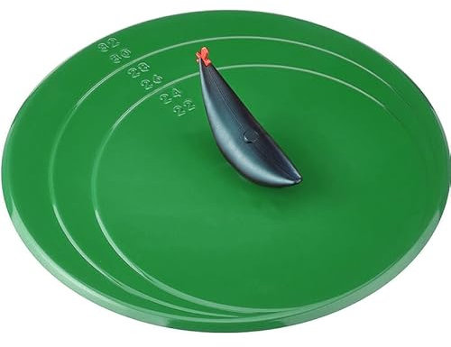 VIRSUS Coperchio Girafrittate Antiaderente 561, Diametro 32 cm, Coperchio in Acciaio Inox, Maniglia a forma di Gallo, Adatto per Pentole e Padelle, Coperchi per Frittate, Crèpes, Omelette (Verde)