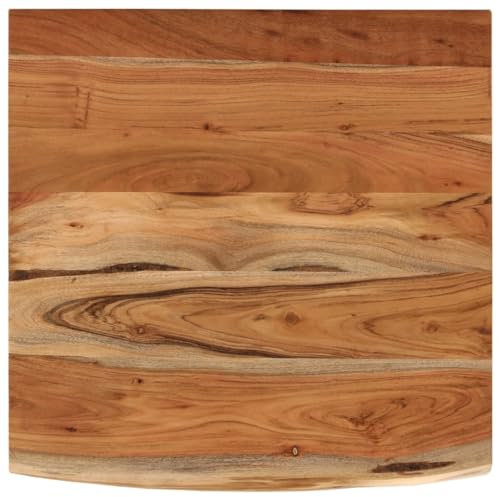 vidaXL Acacia Wood Desk Top, Live Edge Design, Versatile Wooden Surface, Square 80x80x2.5 cm, Easy Clean, for Office and Home Use – Brown