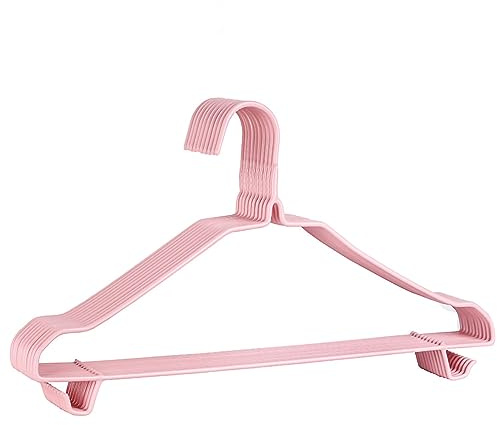 Cyrank Grucce per Bambini, 10 Pezzi Grucce per Vestiti Senza Soluzione di continuità, Antiscivolo, Abbracciabili, per Armadio, Grucce per Bambini, Grucce Colorate per Dormitorio Domestico(Rosa 38 cm)
