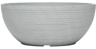 Garden Gear Light Grey Bayadere Planter Authentic stone appearance 13cm Flower Pot Tall Durable Construction 4 Pre Drilled drainage hole 1kg Weight (1)