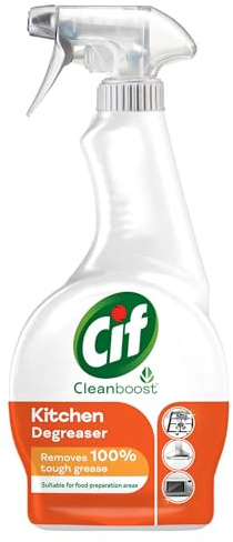 Cif Cleanboost Kitchen Spray 100% tough grease removal for cleaning ceramic, chrome, and enamel surfaces 500 ml