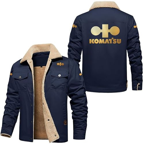 HYFZXWX Chaqueta de invierno Ko.ma.tsu para hombre chaqueta de carga con cuello de solapa y forro polar abrigo de combate militar térmico chaquetas de camionero gruesas cortavientos gimnasio/D/L