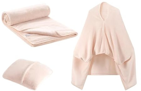 Mppchhn Manta de Viaje Avión,Manta de Viaje Avión Compacto,Combo de Almohada para Viajes en avión, Ligero - Manta cálida de Franela para avión de Viaje, Almohada para Mujeres y Hombres