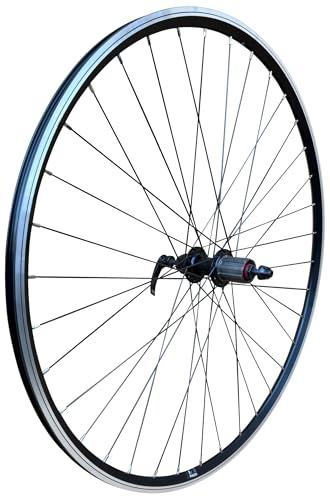 Baldys 700c 8/9/10 Speed Cassette Hybrid Bike Rear Wheel BLACK QR Hub