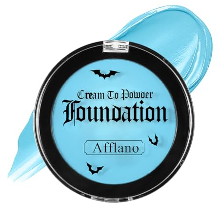 Blue Face Body Paint Cream Full Coverage Makeup Foundation Face Paint Body Makeup for Halloween Cosplay SFX Corpse Bride Sally Costume Stage Avatar DressUp Makeup Light Blue Eye Black Concealer