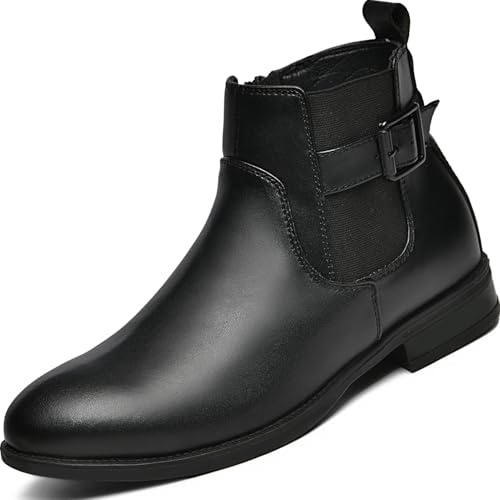 Lvptsh Women’s Ankle Boots Side Zipper Ladies Walking Booties Leather Chelsea Boots For Spring Autumn Winter Low Heel Casual Comfortable Short Booties