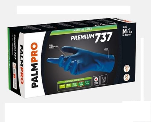 Icoguanti HI-RISK PRO Guanti monouso in lattice pesante, Taglia M, Colore Blu (50 PZ)