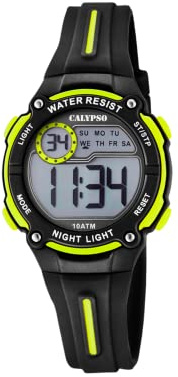 CALYPSO Reloj Digital Infantil Niño y Niña de Caucho Negro