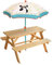 Fun House 713144 Indian Panda Sonnenschirm Tisch Picknick für Kinder, Weiß