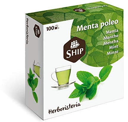 Ship - Infusión de Menta Poleo - Caja de 100 Unidades sin Funda - Favorece la Digestión y Regula el Ciclo Hormonal - Efecto Relajante - Infusiones y Tés