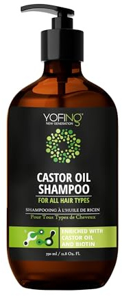Shampoo Olio di Ricino con Olio di Argan Naturale I Più Puri Minerali del Mar Morto Controllano la Caduta dei Capelli per Rafforzare la Crescita dei Capelli
