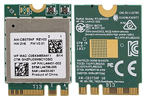 Modulo Wifi, Scheda di Rete Wireless Bluetooth 5.0 M.2 NGFF 2.4/5.0GHz, per Win, 802.11a/b/g/n/ac RTL8822CE, Adattatori di Rete Bluetooth