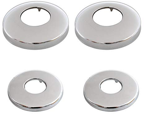 CHSEROK 4 Pièces de Rosace de Robinet Rosace de Douche, Diamètre Intérieur 25 mm / 32 mm Rosace Chrome peut être utilisé pour Robinet, Receveur de Douche, Installation Sanitaire