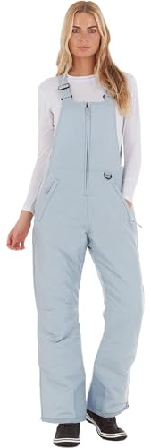 Arctic Quest Womens Ski Snow Bibs Pants Insulated Water Resistant Overalls Snowboarding Winter Waterproof Pants Women, Blue Fog, Medium