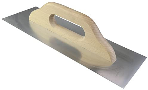 Aerzetix - C54546 - Platoir taloche lisseuse de finition - spatule sans dents - 128x380mm - manche en bois et lame en acier