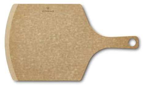 Victorinox Pizzaschieber, Schneidebrett, Pizzaschaufel mit Griff, Klein (43.2 x 25.4 x 0.5), Klingenschonend, Spülmaschinengeeignet, Braun
