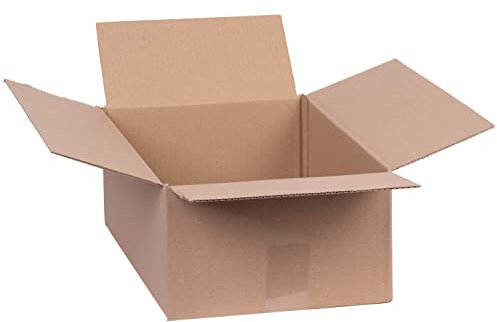 smiley pack 25 Stück Faltkartons 400 x 250 x 150 mm braun Versandkarton Verpackungskartons 40 x 25 x 15 cm aus Wellpappe 1 wellig Karton Pappkarton Versandbox Paket Päckchen