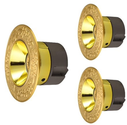 FAZRPIP 3er-Pack LED-Downlight, winkelverstellbares Downlight komplett aus Kupfer, 6 W/10 W Vintage-Einbaustrahler für Zuhause, blendfreie LED-Deckenleuchte mit Wabenstruktur