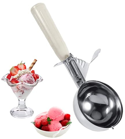 DeJivsin Cucchiaio per Gelato 6,7 cm Paletta Gelato, acciaio inox Porzionatore Meccanico per Gelato, Cucchiaio Porzionatore Paletta, Dosatore Gelato per Gelato, Biscotti