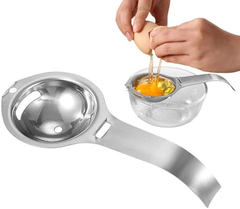Separador de yema de huevo, filtro de yema de huevo, herramienta de separación de yema de huevo, separador de yema de acero inoxidable, separador de huevos, adecuado para hornear, preparar