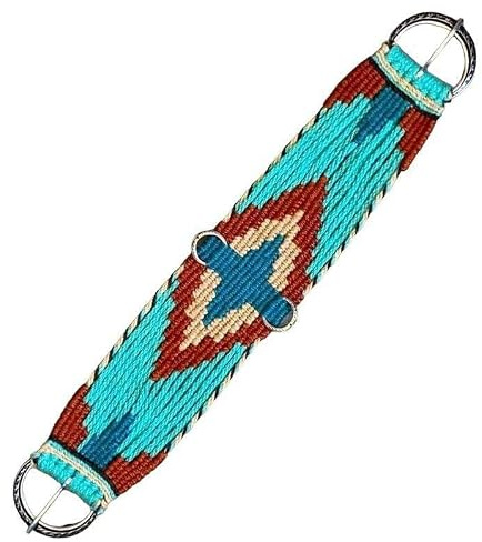 Cheval’s Western Mohair Wool Horse Cinch, Saddle Cinch with Stainless Steel Buckles, Breathable & Durable Equestrian Tack for Trail Riding, Barrel Racing, Rodeo Gear, Roping- Multicolor, 32