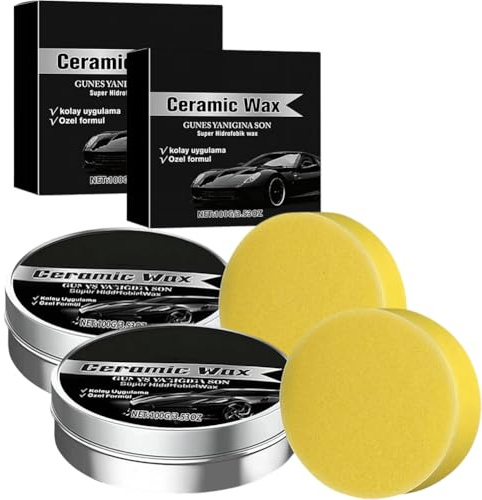 2SET Titanium Ceramic Wax Cream, 2025 Strong Protection Car Coating Polishing Wax, Auto Car Scratch Repair Remover Paste Polish Vehicle Paint Care, Strong Protection Car Coating Polishing1