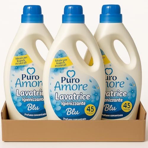 Puro Amore Igienizzante per Lavatrice, Profumo Concentrato, 45 Lavaggi, Liquido, (3)