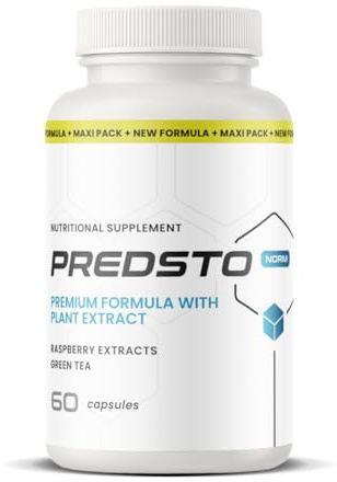 PREDSTO NORM – Complément Alimentaire Premium | Extrait de Framboise & Thé Vert | 60 Gélules | Caféine, Guarana & Café Vert | Formule Minceur Énergisante