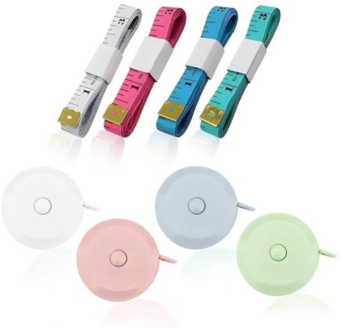 LAY STAY 8Pcs Fabric Tailor Cloth Craft Measurement Tape, Dual Sided Measuring Tape for Body Measurements, Sewing and Dressmaking Tools for Measuring Length, Waist and Bust(150cm/59in)
