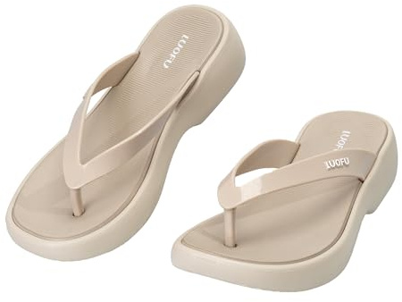 CLEIKS Tongues Femme Flip Flops Tongues Chaussures de Plage Chaussons Pantoufles Plates Tongues Larges Chaussures d'Été Sandales