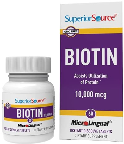 Superior Source Biotin 10,000 mcg, 60 Sublingual Tablets