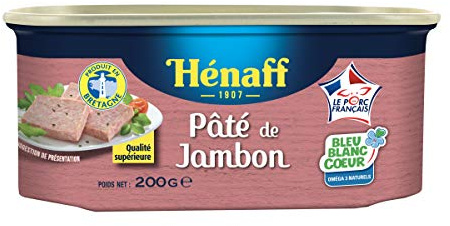 HENAFF le Pâté de Jambon Bleu Blanc Cœur 200 g - Lot de 6