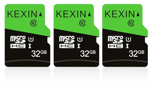 KEXIN Micro SD Karte 32GB 3er Pack, Speicherkarte MicroSD mit Adapter, SD Karte 32GB, UHS-I, U1, C10 Micro SD Card