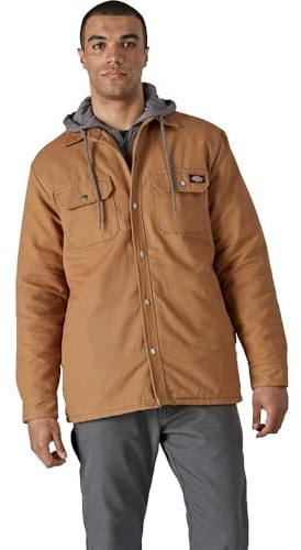 Dickies, Herren, Hemdjacke mit Fleecekapuze, legere Passform, BROWN DUCK, M