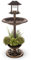 Petlicity Bird Bath and Feeder Station in Ornamental Brass Effect with Planter and Solar Powered Light for Outdoor Garden