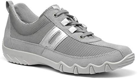 Hotter Women's Leanne II Shell Grey Multi Lace Up Trainers, 4
