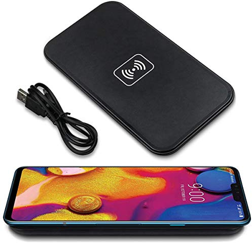 Qi Wireless Charger kompatibel für LG Velvet 5G Induktives Universal Schnellladegerät Kabelloses Laden, Farbe:Schwarz