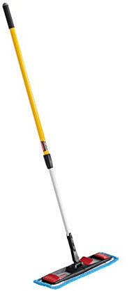 Rubbermaid Commercial Products Microfiber Adaptable Flat Mop Kit for WaveBrake Yellow Extendable Handle for Heavy-Duty Cleaning/Hardwood/Tile/Laminated Floors in Kitchen/Lobby/Office