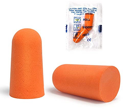 100x Ohrstöpsel Gehörschutz aus buntem Schaumstoff paarweise verpackt (50 Paar)