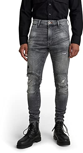 G-STAR RAW - Jeans ajustados 5620 con cremallera 3D para hombre, talla: 28 de ancho x 30 de largo, color: basalto rasgado vintage, Basalto rasgado vintage, 28W x 30L