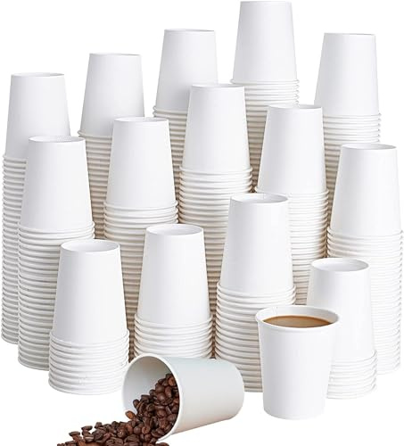 Nationwide Paper 50 x 16 oz Disposable White Paper Cups – Single Wall Coffee Cups for Hot & Cold Beverages – Premium Eco-Friendly & Recyclable Cups for Home, Office, Café & Events (475 ml)