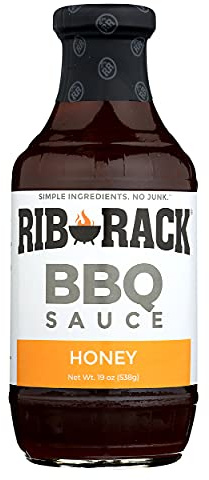 Rib Rack Sweet Honey BBQ Sauce, 19 Ounces (Pack of 6)