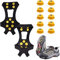 1 par de garras y 10 clavos para zapatos, crampones, clavos antideslizantes para zapatos, para montañismo, turismo, pesca y nieve (L)