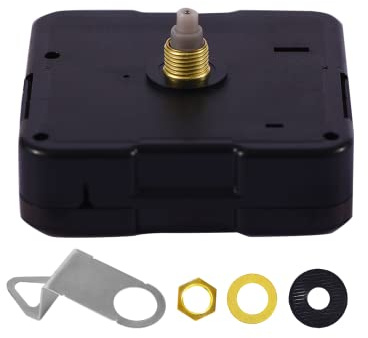 WinTaim Quartz Clock Movement Replacement - Battery Operated Wall Clock Mechanism, DIY Clock Parts, 7/64 Inch Maximum Dial Thickness, Total Shaft Length: 33/64 inch, (WT-5168 Series, No Hands)
