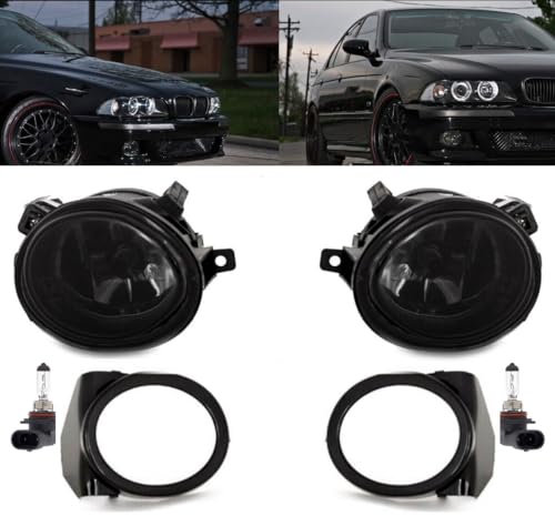 DM Autoteile Hb4 Nebelscheinwerfer Set smoke/Schwarz kompatibel für BMW E46 E39 M Paket M3 M5 +Birnen+ Rahmen 2-1229