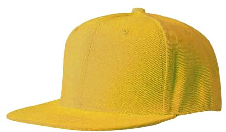 Boolavard Flat Bill Visor, Klassische Snapback-Mütze, blanko, verstellbare Krempe, hohe Oberseite, Trendiger Farbstil, einfarbige Baseballkappe (Gelb)