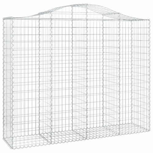 vidaXL Panier de Gabions Arqué Cage à Gabion Mur de Gabion Panier à Pierre Gabion pour Pierre Jardin Patio Extérieur 200x50x160/180 cm Fer Galvanisé
